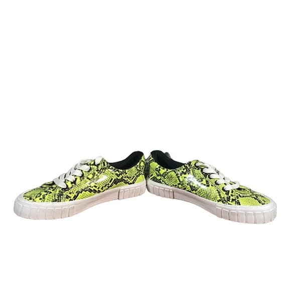 Bershka Women’s Yellow & Black Street Style Lace-Up Sneakers Size 38 - Picture 9 of 10